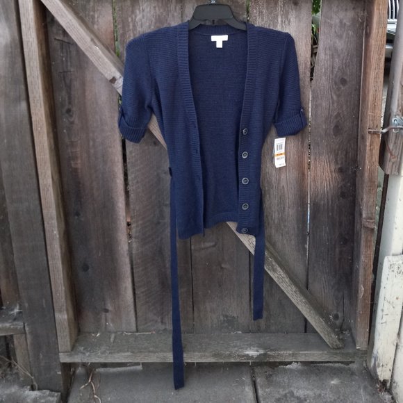 NWT Short Sleeved Belted Button Detail Cardigan Old Money Academia Career Preppy - Picture 13 of 13